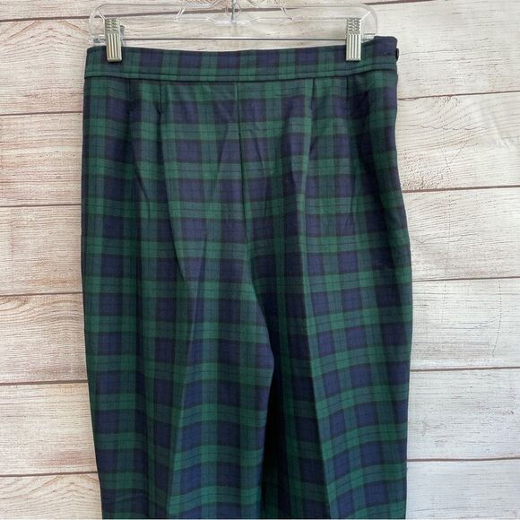 VINTAGE COUNTERPARTS STIRRUP PANTS IN GREEN‎ AND BLUE PLAID - Picture 2 of 6